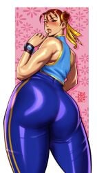 1girls asian asian_female big_ass chun-li dat_ass fat_ass finger_on_chin huge_ass joylewds jpeg looking_at_viewer looking_back mature_female milf street_fighter sweat sweatdrop sweaty