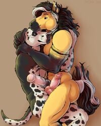 2019 2boys abs animal_genitalia animal_penis anthro ass big_penis black_fur brown_background brown_fur canine canine_penis cuddling dalmatian duo equine equine_penis erection floppy_ears fur gay hair half-closed_eyes hi_res horse horsecock hug huge_penis knot large_penis larger_male long_penis male male_only mammal marjani medial_ring mixer1981 muscular muscular_male nipples nude penis simple_background size_difference smaller_male spots spotted_fur tail thick_penis thick_thighs veins veiny_penis white_fur yaoi