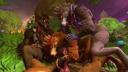 3d 4boys anal animal_genitalia animated anthro anthro_on_anthro balls bottomless canine dire_(fortnite) erection first_person_view fortnite fur furry furry_only gay group group_sex ictonica knot male_only masturbation no_sound outdoors penetration penis precum sex tagme tree video video_games werewolf