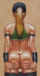 1girls 2d anus ass blonde_hair dat_ass edithemad female female_only mortal_kombat mortal_kombat_4 ponytail pussy solo sonya_blade tagme vagina wide_hips