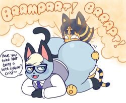 2021 accessory all_fours anal animal_crossing ankha_(animal_crossing) anthro anthro_on_anthro ass_up big_butt blonde_hair blue_hair blush blush_stickers bottom_heavy bottomless butt clothed clothing collared_shirt dialogue digital_drawing_(artwork) digital_media_(artwork) domestic_cat dominant dominant_male drawful-s dress_shirt duo english_text eyewear face_in_ass fangs fart fart_cloud fart_fetish farting_in_mouth farting_on_face felid feline felis female female_rimming_male glasses grey_body hair heterochromia hi_res hug huge_butt huge_hips hugging_another hugging_butt male male/female male_farting male_focus mammal narrowed_eyes necktie nintendo onomatopoeia open_mouth open_smile oral paws raised_tail raymond_(animal_crossing) rimming sex shirt shortstack shortstack_male simple_background sitting smile sound_effects speech_bubble submissive submissive_female suit tail talking_to_another talking_to_partner teasing teeth text thick_thighs three-quarter_view topwear uraeus wearing_glasses white_background wide_eyed wide_hips yellow_body