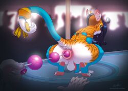 absurd_res anal anal_bead_pull anal_beads anal_beads_in_ass anal_fluids anal_juice_on_sex_toy anal_masturbation anal_penetration anthro anus armwear backsack balls bodily_fluids bonk bottomless bottomless_anthro bottomless_male bra butt clothed clothing crossdressing crouching crowd digital_media_(artwork) feet felid femboy flaccid foreskin fur genitals group hair hi_res holding_object holding_sex_toy humanoid_genitalia humanoid_penis legwear looking_at_viewer male mammal masturbation mostly_offscreen_character narrowed_eyes object_in_ass open_mouth pantherine partially_retracted_foreskin penetration penis plantigrade pole rear_view sex_toy sex_toy_in_ass sex_toy_insertion shirt soles spread_legs spreading stage stirrup_legwear stirrup_stockings stockings stretched_anus strip_club stripper stripper_pole tail tiger toes topwear toying_self underwear