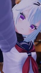 1girls 3d animated ass ass_focus female female_focus female_only filian filian_(vtuber) flashing flashing_ass flashing_at_viewer flashing_panties looking_at_viewer music panties presenting presenting_ass school_uniform shorter_than_10_seconds skirt tagme thick_ass underskirt upskirt video virtual_youtuber white_hair