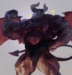 big_muscles black_skin claws demon dragaux flexing male_focus male_only muscular nintendo no_humans pecs ring_fit_adventure video_games wings