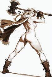 1girls ai_generated areola areolae ass ass_focus astrid_hofferson axe battle_axe blonde blonde_female blonde_hair blonde_hair_female blue_eyes boobs bottomless bottomless_female braid braided_hair braids breast breasts breasts_out butt cape cape_only curvaceous curvaceous_body curves curvy curvy_body curvy_female curvy_figure dreamworks exposed exposed_ass exposed_breast exposed_breasts exposed_butt exposed_midriff exposed_nipple exposed_nipples exposed_shoulders exposed_torso female female_only heroine hourglass_figure how_to_train_your_dragon legs legs_apart legs_spread light-skinned_female light_skin long_hair midriff monochrome mostly_nude mostly_nude_female naked naked_female nipple nipples nude nude_female partially_clothed partially_clothed_female seductive seductive_pose shoulders simple_background sketch solo solo_female spread_legs spreading topless topless_female torso viking viking_female voluptuous voluptuous_female woman