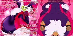 absurd_res alonzo_griggs_(alonzodrawsafterdark) alonzodrawsafterdark anthro bent_over bovid caprine clothing demon doggystyle duo from_behind_position half_human hellaverse helluva_boss hi_res holidays human humanoid hybrid male male/male mammal mammon_(helluva_boss) pose self_insert sex sheep solo spider_demon standing torn_clothing valentine's_day