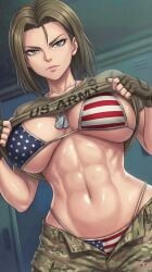 1girls abs ai_generated america american american_female american_flag_bikini army army_girl athletic athletic_female big_breasts bikini breasts dog_tags female female_focus fit fit_female high_res high_resolution hires indoors inside large_breasts lifting_shirt muscles night nighttime oc original original_character pants pants_down pants_pulled_down sexy sexy_body sexy_female shirt shirt_lift short_hair showing tagme taking_clothes_off taking_off_clothes taking_off_pants toned toned_female united_states united_states_of_america voluptuous voluptuous_body voluptuous_female