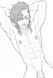 1boy 1male ai_generated bara big_penis bottom_pov civitai enticing gay gay_male illustrious_(stable_diffusion) implied_sex male male_focus male_only male_prey nude queer stable_diffusion sweat sweating tied_up tokyo_revengers yaoi black_and_white showing_off jerking jerkingoff one_arm_up arms_behind_head smirking_at_viewer smirking smirk tongue_out mitsuya_takashi takashi_mitsuya