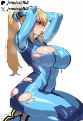 samus aran from metroid by jennieart02