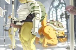 2026 2:1 2d_animation 4boys 5_fingers 5_toes anal anal_sex animated anthro anthro_on_anthro anthro_penetrated anthro_penetrating anthro_penetrating_anthro anthrofied anus armor aroused aroused_by_another aroused_face aroused_male ass backsack balls bara barazoku barefoot big_balls biped blush bottomless bottomless_anthro bottomless_male bowser clothed clothing darkened_balls darkened_genitalia darkened_penis detailed_background dragon_koopa erection faceless_character faceless_male feet fingers foreskin from_front_position furry furry_male furry_only gay gay_sex genitals glans group guard halberd hi_res holding_halberd holding_melee_weapon holding_object holding_polearm holding_weapon humanoid_feet humanoid_genitalia humanoid_hands humanoid_penis king koopa koopa_troopa male male/male male_anthro male_penetrated male_penetrating male_penetrating_male manly mario_(series) mating_press melee_weapon muscular muscular_anthro muscular_arms muscular_butt muscular_male muscular_thighs nintendo nude nude_anthro nude_male palace penetration penis plantigrade polearm public public_nudity public_sex raccoon21 reptile retracted_foreskin royalty scalie sex shell short_playtime sound sound_warning standing tagme thick_penis toes top_hole tortoise turtle turtle_shell vein veiny_muscles veiny_penis video weapon yaoi yellow_skin