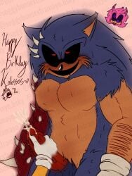 1boy blush blushing cum cumshot eyes_rolling_back flushed flushed_face furry furry_male hedgehog hunk jerkingoff jerkingoff_another kolossos male_focus monster monster_boy monster_cock offscreen_character outcome_memories soggybun solo_focus sonic.exe_(series) sonic_(series) tagme