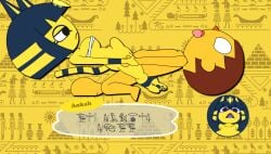 animated ankha cartoony catgirl dominant_female femdom ffsiwli_(artist) gif human minus8 minus8_(character) no_sound straight villager_(animal_crossing) balls female_on_top