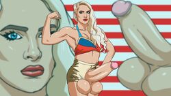 1futa big_penis flexing futa_only futanari intersex lacey_evans large_penis lewdbus muscular_futanari penis testicles wrestling wwe wwe_diva