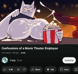 bara barazoku beefy chubby chubby_anthro chubby_male fizzy_(youtuber) fizzzzzzzzzzzzzzzy fizzzzzzzzzzzzzzzy_(youtuber) gay gay_male looking_at_viewer male male_only meme musk ritcherr sweat sweat_stain sweatdrop sweating text thumbnail youtube youtuber youtuber_boy youtuber_character fire popcorn popcorn_bucket big_pecs pectorals presenting_pecs moobs embarrassed nipples fizzy25 anonymous_male offscreen_character red_skin cock big_penis long_penis balls ballsack uncircumcised uncut cum cumshot cum_on_face cum_on_upper_body cum_on_pectorals ejaculation