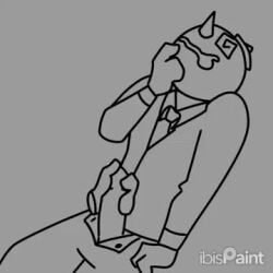 1boy 1boys 1sec_video animated clothed clothed_sex clothing dizzy edging faceless_male hand_on_head handjob horny ibispaint_(artwork) ibispaintx jack_box jack_in_the_box male_only mascot no_sound object_head penis tagme video