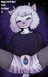 >w< :3 alien animated antennae_(anatomy) anthro black_clothing black_shirt black_topwear blue_body blue_eyes blue_skin blush bodily_fluids clitoris clothing earth_(planet) earth_day english_text extreme_size_difference female genital_fluids genitals hair larger_female legwear macro nipples object_vore penetration planet planet_dwarfing planet_in_pussy planet_insertion planet_vore shirt size_difference solo space spread_legs spread_vulva spreading star stripes tail terra_macro teruni-inamor teruni-nemira-inamor text thigh_highs topwear unbirthing vaginal vaginal_fluids vaginal_penetration virelli vore vulva what white_hair