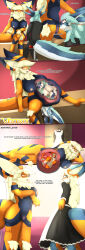 absurd_res anthro arcanine arcvap breasts claire_(disambiguation) clothing comic duo eeveelution female generation_1_pokemon hi_res internal invalid_tag maid_uniform nintendo pokemon pokemon_(species) predator/prey pregnant transformation unbirth_belly uniform uterus vaporeon vextrix vore