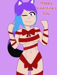 amelia breasts female female_only oc oc_character ribbon rise_of_the_teenage_mutant_ninja_turtles rottmnt starlightsn1 tail tmnt_2018 tmnt_oc valentine's_day