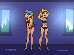 2girls black_bra black_panties blonde_hair bra female_only lindsay_(tdi) mother mother_and_daughter panties red_bra red_panties total_drama_island vaultman