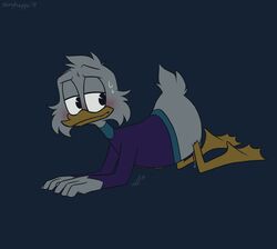 absurd_res anatid anseriform avian barely_visible_genitalia barely_visible_penis bird blush bodily_fluids clothed clothing disney duck ducktales ducktales_(2017) hi_res invalid_tag male male_only penis scrooge_mcduck shirt slimykappa sweat topwear