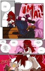 2girls big_breasts comic comic_page fnafhs mai_(fnafhs) paritonaxxx spanish_text toddy_(fnafhs)