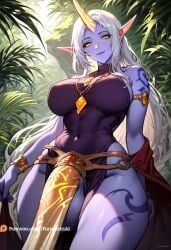 1futa 2025 ai_generated balls bulge bulge_through_clothing celestial_(league_of_legends) cum cumshot femdom furanataai futa_focus futa_only futadom futanari half_naked league_of_legends league_of_legends:_wild_rift looking_at_viewer moaning penis solo soraka