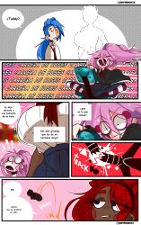 1boy 2girls big_breasts comic comic_page fnafhs mai_(fnafhs) onnie_(fnafhs) paritonaxxx spanish_text toddy_(fnafhs)