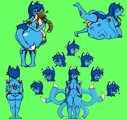 ambiguous_gender anthro ass big_breasts big_butt breasts canid canine duo female female_focus forced fox furry hi_res ivalice mammal markings model_sheet multi_tail nude racoon_girl reliuskaiser solo solo_focus squirming_gut stomach_bulge unbirthing vaginal_penetration vore