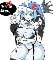 angry big_breasts big_thighs cookie_run cookie_run_kingdom genderswap_(mtf) rule_63 shadow_milk_cookie