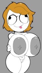 big_areola big_ass big_breasts blonde_hair derp_eyes derpina female female female_only grey_background meme self_upload simple_background small_nipples thick_ass thick_thighs weird00d