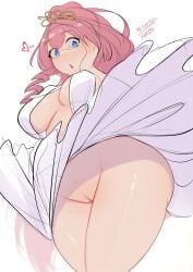 assisted_exposure big_breasts cleavage dress_lift exposed_pussy hand_on_face indie_virtual_youtuber marilyn_monroe_(cosplay) myth1c myth1carts no_bra no_panties pink_hair surprised surprised_expression thick_thighs updress virtual_youtuber wind_lift
