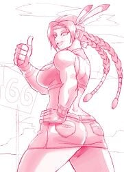 1girls ass dat_ass huge_ass julia_chang large_breasts muscular_female native_american sketch solo tekken