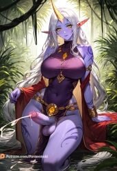 1futa 2025 ai_generated balls celestial_(league_of_legends) cum cumshot femdom furanataai futa_focus futa_only futadom futanari half_naked league_of_legends league_of_legends:_wild_rift looking_at_viewer moaning penis solo soraka