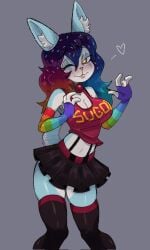 animal_ears animal_tail big_ass big_breasts big_breasts big_butt big_thighs big_titties blue_fur blue_skin clothing curvaceous curvaceous_female curvaceous_figure curvy curvy_figure curvy_hips female female_focus female_only furry furry_female furry_only long_hair multicolored_hair original original_character thigh_highs zzzilart