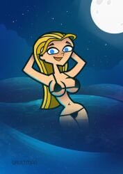 1girls bikini black_bikini blonde_hair blue_eyes large_breasts lindsay_(tdi) solo swimsuit total_drama_island vaultman