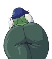 1girls big_ass big_butt blue_hair cave_story clothed color colored misery_(cave_story) pale-skinned_female pale_skin royalmilk20 viewed_from_behind viewed_from_below white_body witch