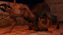 1boy 1boy1girl 1girls 3d animal_genitalia animal_genitalia_on_humanoid carnal_instinct centaur cum equid_taur female game horsecock huge_cock interspecies large_penis larger_male male nessos nude prone_bone size_difference taur video_games