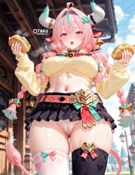 cowgirl genshin_impact horns thick thick_thighs varesa varesa_(genshin_impact)