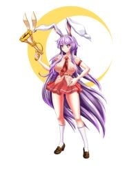 animated bodysuit gif gun kasei_kumoko lunatic_gun rabbit_ears reisen_udongein_inaba robot_suit tagme touhou undressing vibrator