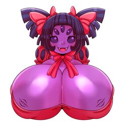 alternate_breast_size big_breasts bust bust_style female huge_breasts inverted_nipples matospectoru muffet nipples solo spider tagme undertale