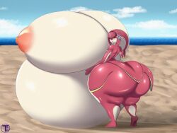 1girls alternate_breast_size areolae artist_name ass ass_bigger_than_head back_view beach belly belly_bigger_than_body belly_on_ground big_ass bloated_belly blush breasts breasts_bigger_than_head breasts_bigger_than_torso breasts_on_belly breath_of_the_wild female female_focus from_behind gigantic_belly gigantic_breasts huge_ass hyper hyper_belly hyper_breasts hyper_pregnancy looking_at_viewer looking_back mipha nipples ocean outdoors pregnant pregnant_female ready_to_pop round_belly sand sky standing the_legend_of_zelda the_legend_of_zelda:_breath_of_the_wild thick_thighs thighs timaeus yellow_eyes zora