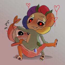 blush crying cuntboy dandy's_world dandy_(dandy's_world) dildo gay gay_sex intersex male pussy shrimpo_(dandy's_world) wet_pussy yaoi