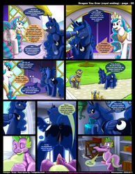 alicorn blowjob comic crotchboobs cum cum_in_mouth cum_on_face dragon dragon_you_over_(kitsune_youkai) english_text equine female friendship_is_magic furry horn horse kitsune_youkai male my_little_pony page_5 penis pony presenting presenting_hindquarters princess_celestia_(mlp) princess_luna_(mlp) scalie spike_(mlp) vaginal_penetration wet_pussy wings