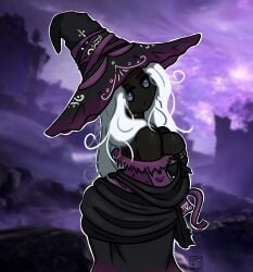 dark_skin elden_ring elden_ring_nightreign female female_focus female_only huge_ass huge_breasts owlyn recluse_(elden_ring) recluse_(nightreign) white_hair