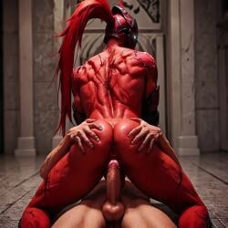 2boys abs ai_generated animated anus ass ass_grab comfyui empty_eyes gay glowing_eyes helmet igris_(solo_leveling) imminent_anal imminent_sex kneeling knight muscular no_pupils nude on_knees penis red_body red_skin sitting_on_person solo_leveling spreading_ass squeezing_butt tagme testicles thighs video yaoi
