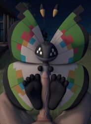 ai_generated feet foot_fetish foot_play footjob happy nintendo pawjob paws pokemon pokemon_(species) pov trainer uncensored vivillon