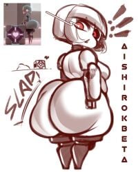 1girls 2025 aishirokbeta animated artist_name ass ass_bigger_than_head ass_focus big_ass big_breasts big_butt bottom_heavy breasts bubble_ass bubble_butt caked_up companion_cube cube curvy curvy_body curvy_female curvy_figure female female_only hand_on_ass monochrome nude portal_(series) red_eyes robot robot_girl robot_joints robotic_arm shorts smile smiling solo solo_female solo_focus thick_thighs turret_(portal) valve voluptuous voluptuous_female white_hair white_skin wide_hips