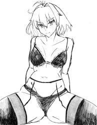 1girls ahoge arcueid_brunestud ass_visible_through_thighs bedroom_eyes blush inviting_to_sex lingerie lingerie_bra lingerie_panties melty_blood plump presenting_pussy red_arcueid red_eyes seductive_look seductive_smile short_hair simple_background sitting sketch skittlesc smile spread_legs spreading_pussy thick_thighs thighs tsukihime tsukihime_(remake) tummy