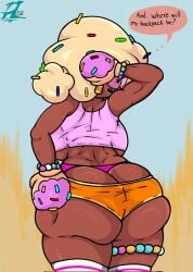 big_ass big_breasts brawl_stars breasts candy clothing donut nsfw p.legacy_fnf powerblueflower rosa_(brawl_stars) sugarplum_rosa_(brawl_stars)