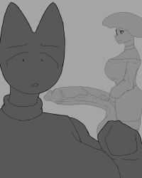 1boy 1girls anonymous_artist cat_ears catgirl champaanimation champi_(oc) choker clothed fanart femboy femboy_on_female glasses huge_balls huge_cock imminent_rape imminent_sex male/female male_with_breasts smug veiny_penis